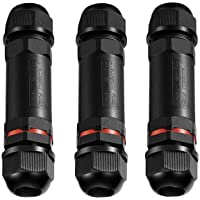 Los mejores  - cajas de conexiones 3 Pack- conector de cable exterior impermeable IP68 con 3 polos- cable eléctricoCajas de conexiones…